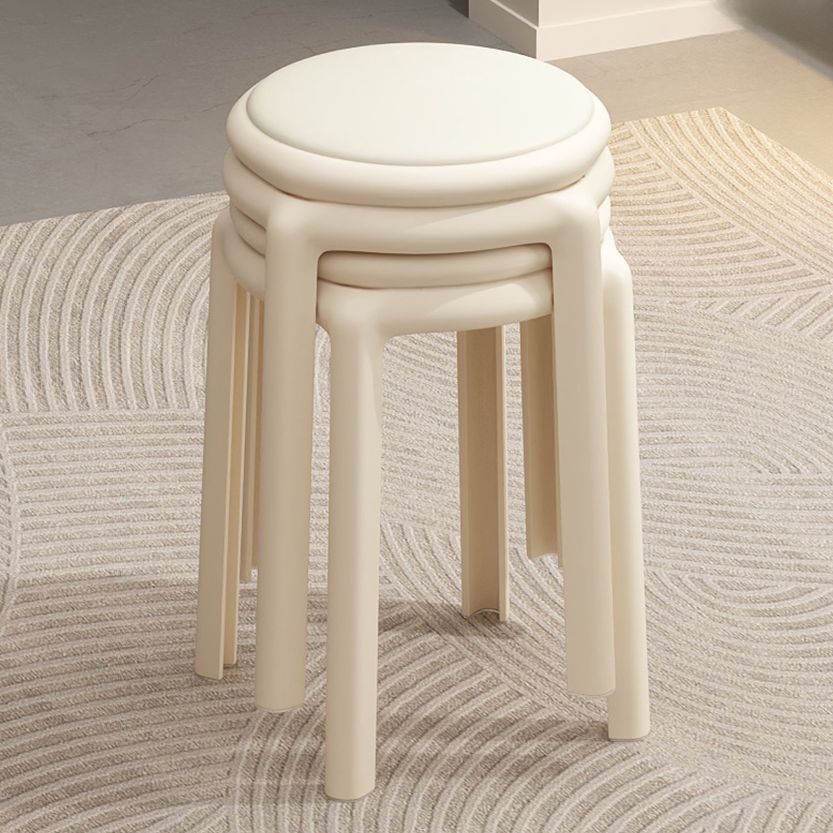 Upholstered Synthetic Material Backless Stool with Upholstered Seat