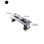 Modern Corrosion Resistant Unattached White/Midnight Black Manual Height-adjustable Desk with Sleighing Base, Multi-levelled