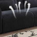 Loveseat with Flannel Upholstery in Black/Jade Green/Beige, Includes Arm