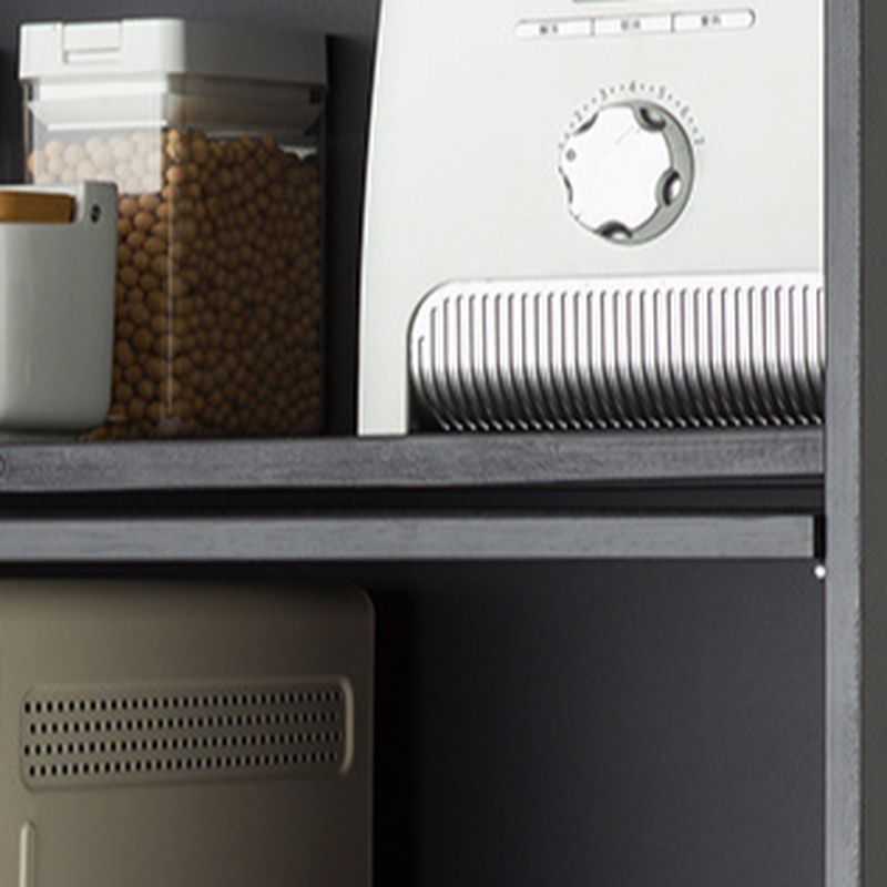Simplistic Grey Standard Bambusa Display Stand with Cabinet, Shelf and Door