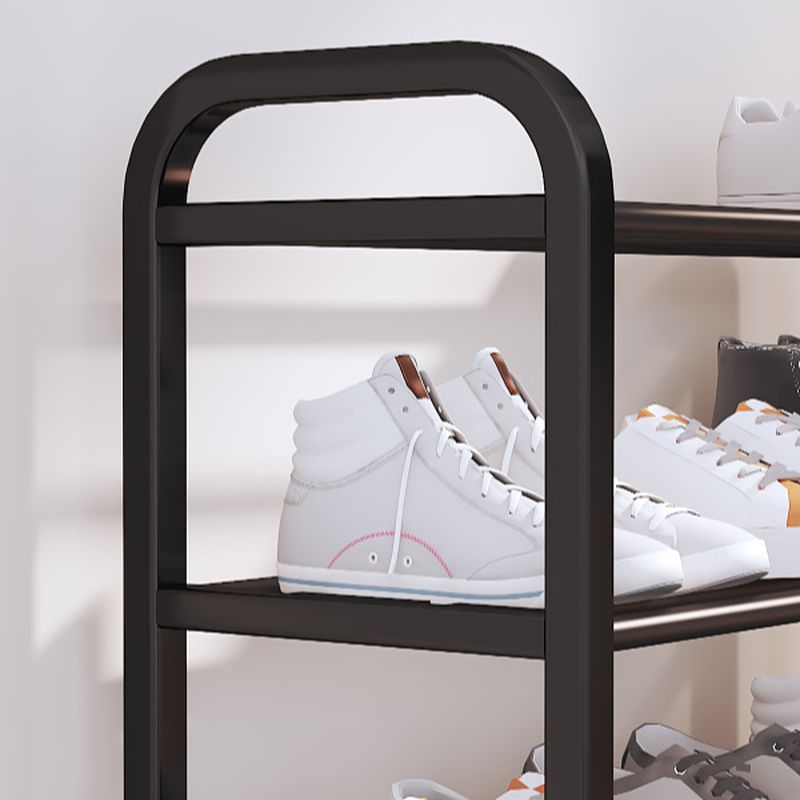 Art Deco Alloy Rectangle Shoe Rack with 6 Shelves for 11-20 Pairs in Drawing Room