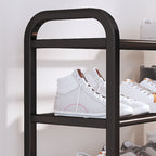 Art Deco Alloy Rectangle Shoe Rack with 6 Shelves for 11-20 Pairs in Drawing Room