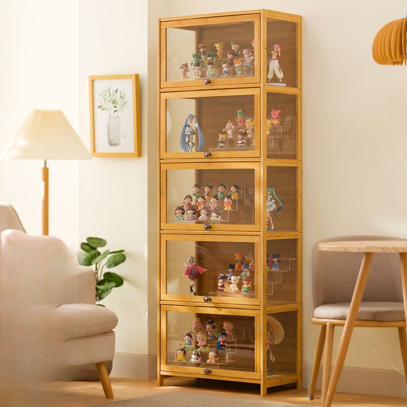 Bambusa Flooring Curio Cabinet with Stockroom, 4 Cabinets/3 Cabinets/2 Cabinets, 4 Shelves/3 Shelves/2 Shelves, 4 Doors/3 Doors/2 Doors