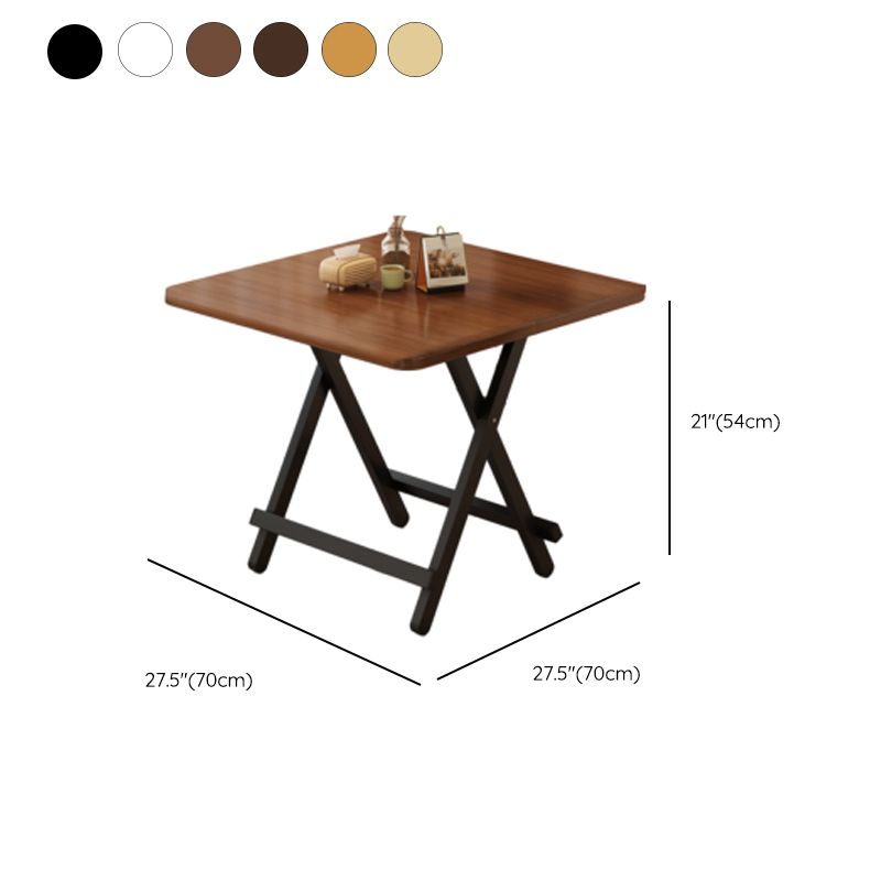 Scratch-proof Foldable Square Veneer Dining Table with Crossed Legs for 2-seater/Seating for 4