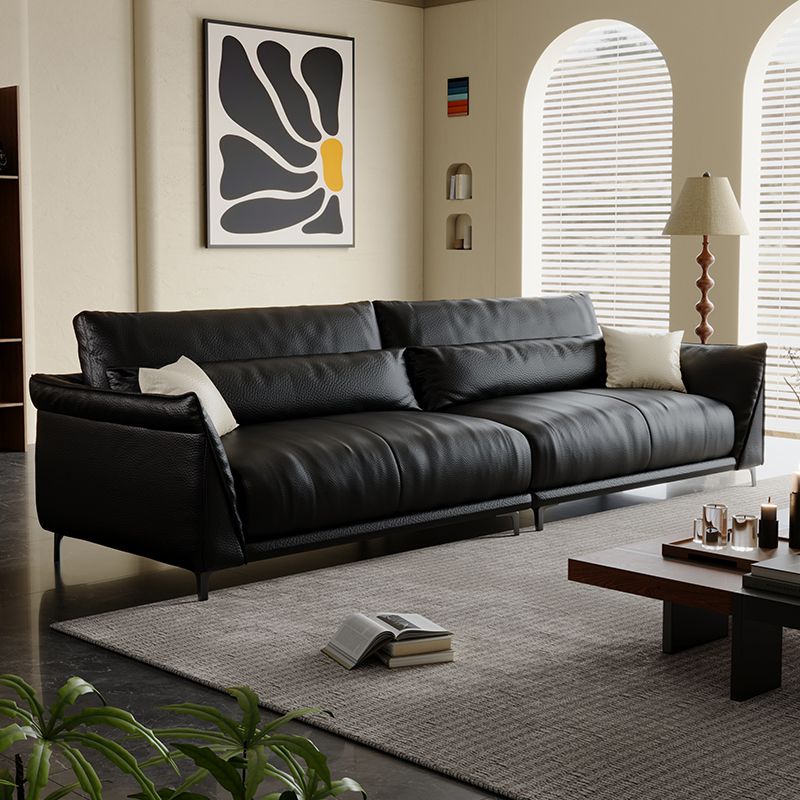 Drawing Room Standard Sofa in Pu Leather/Flannel with Blush/Mocha/Amber Color and Armrest