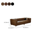 Drawing Room Standard Sofa in Genuine Leather Black/Mocha/Coffee with Armrest and 4 Pillows