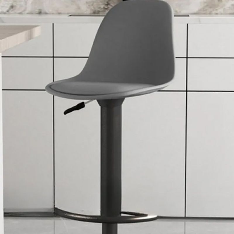 Simple Scarlet/Yellow/Dark Green Rawhide Bucket Bar Stools with Adaptable Height, Rotating Back