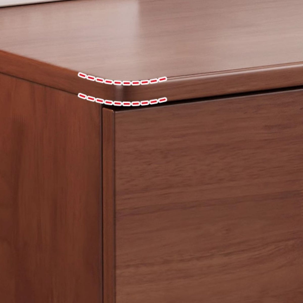 Modern Rectangular Natural Wood Desk in Chalk/Auburn/Unfinished Color with Drawers, Exterior Shelf, and Hutch
