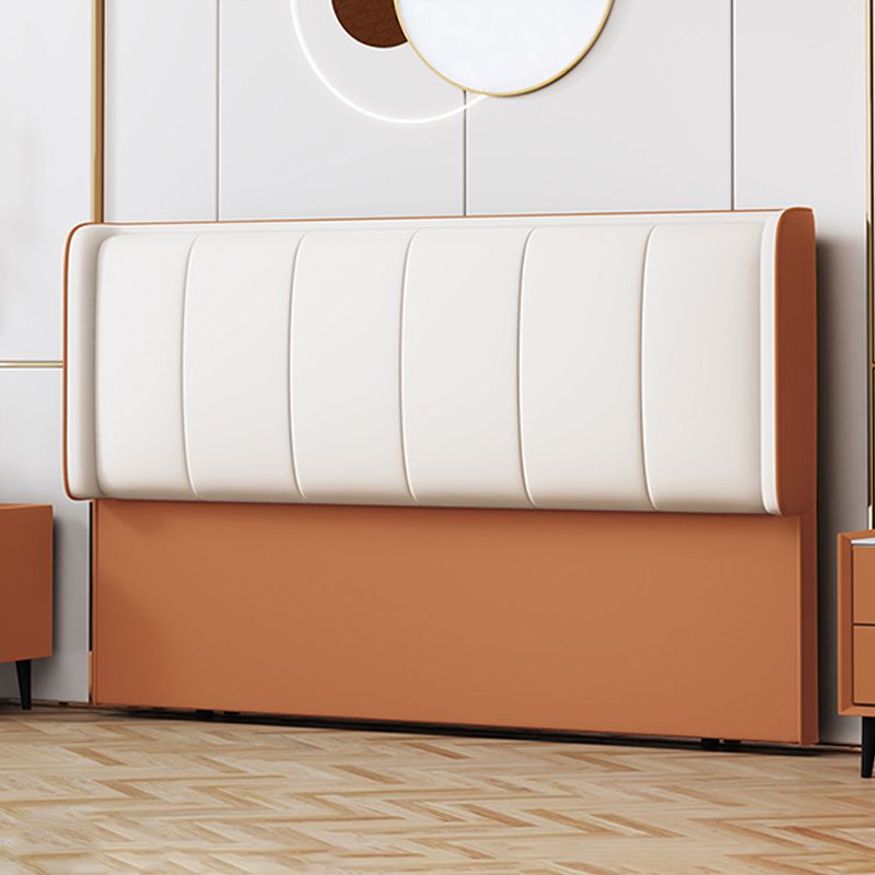 Trendy Panel Headboard in Natural Wood with No Distressing, Rectangle Shape for Twin XL/Full/Queen Bed, Featuring Sponge Upholstery Fill and Standard Height