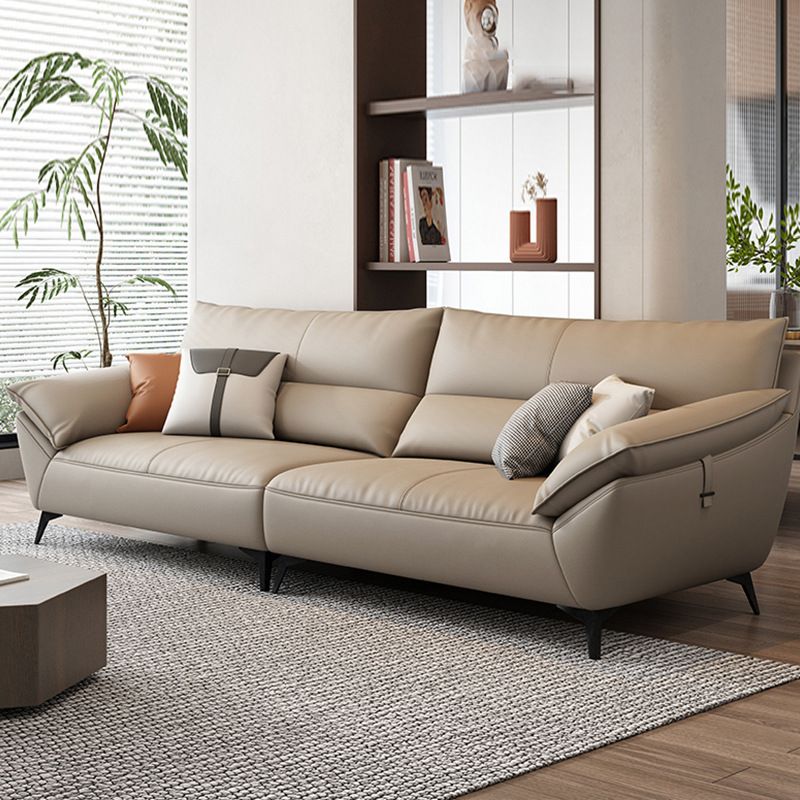 Contemporary Modern Solid Color Standard Sofa/Loveseat/Single Sofa in Off-White with 4-seater/for 3/2 People and 2 Pillows/1 Pillow