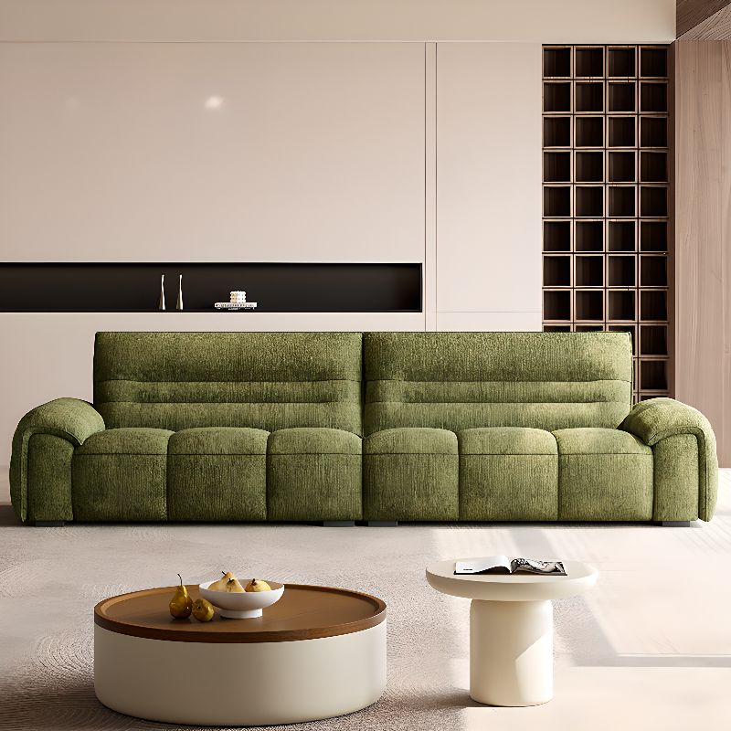 Contemporary Modern Solid Color Water Resistant Standard Sofa with Soft-pile Fabric in Emerald Green for 2 People