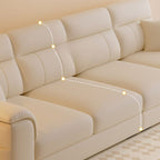 Modish Solid Color Stain Resistant Standard Sofa in Black/Light Gray/Light Brown with 6-Seater/5 Person/4-Seater Capacity and 2 Pillows