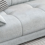Standard Sofa with Cotton Upholstery in Light Gray and 3 Pillows