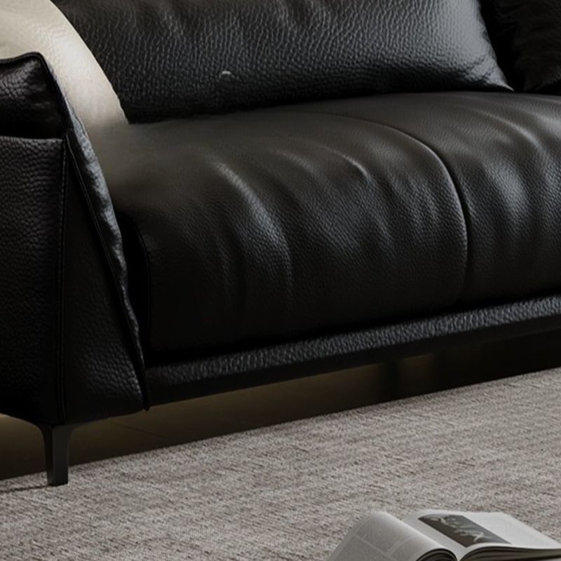 Drawing Room Standard Sofa in Pu Leather/Flannel with Blush/Mocha/Amber Color and Armrest