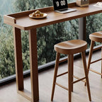Contemporary Lumber Cocoa Rectangular Pub Table for 8/for 6/Seats 4 with Sledge Base