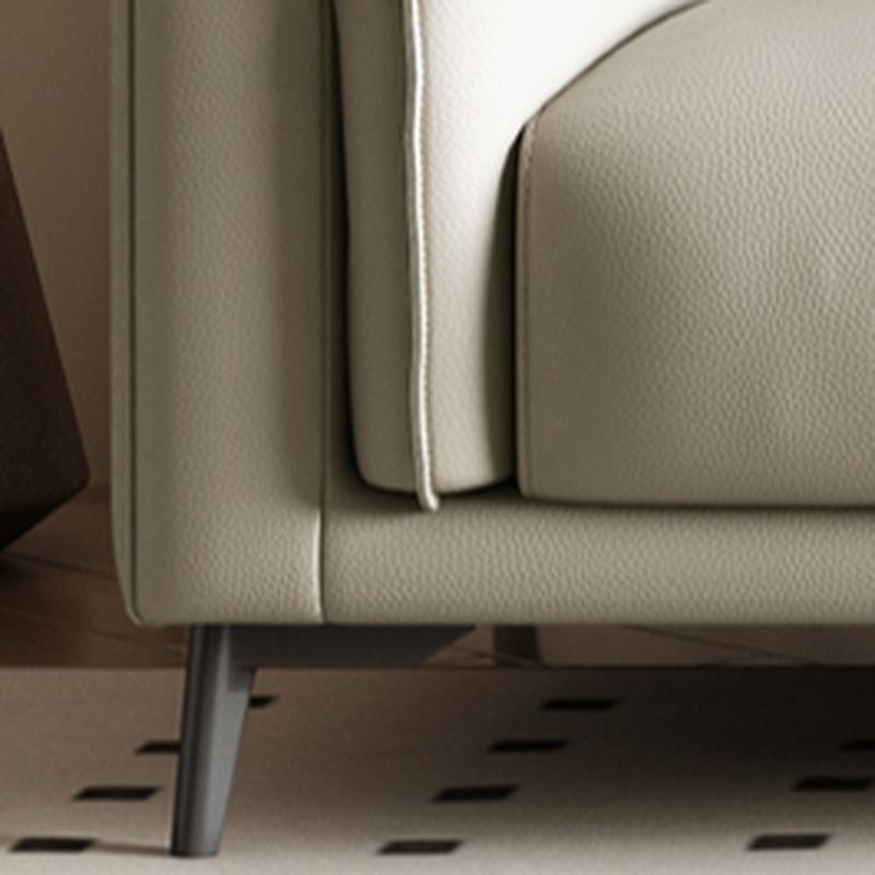 Standard Sofa in Pu with Light Gray/Sand/Off-White Upholstery and 3 Pillows