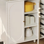 Chalk Casual Raw Wood Combo Dresser with 4/5 Drawers, Hutch, 3 Interior Shelves, Horizontal/Vertical