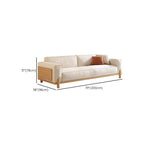 Contemporary Modern Solid Color Water Resistant Standard Sofa in Off-White, 2 People with 2 Pillows
