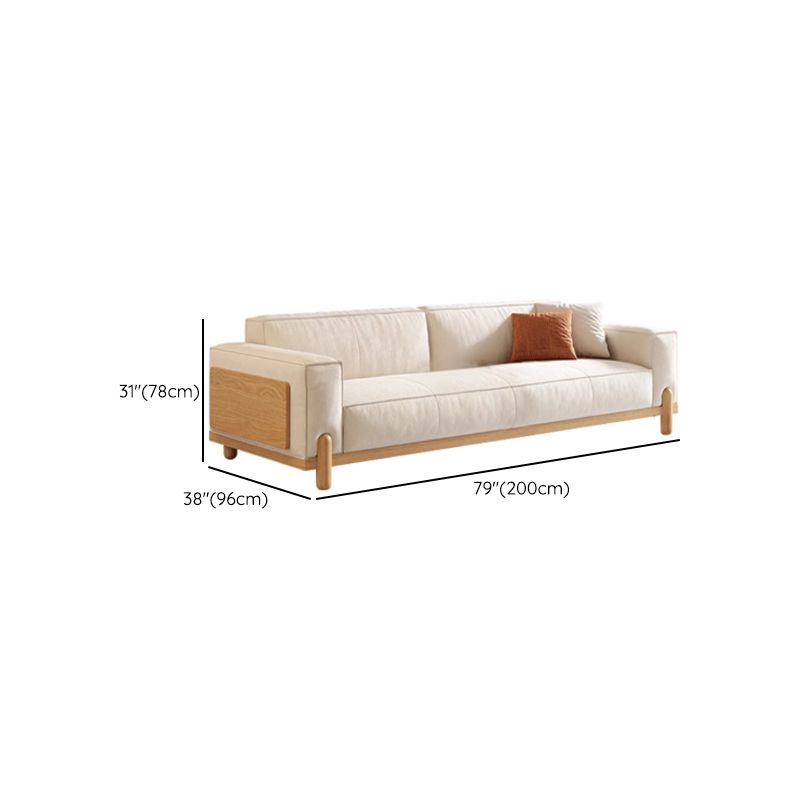 Contemporary Modern Solid Color Water Resistant Standard Sofa in Off-White, 2 People with 2 Pillows