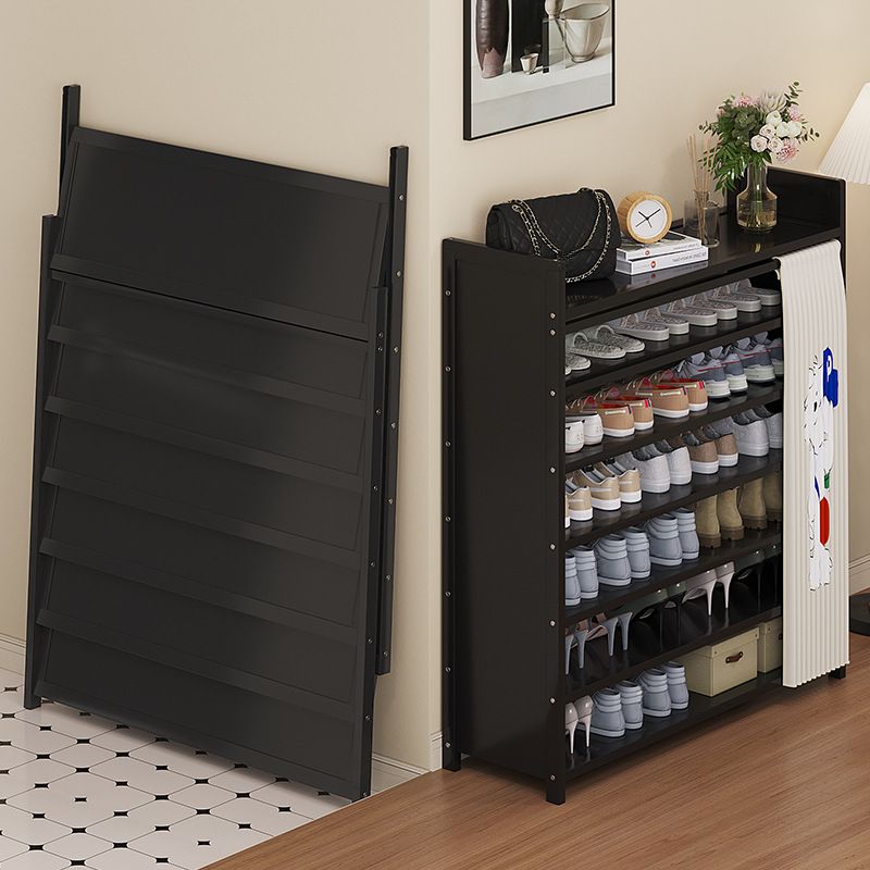 Art Deco Bambusa Rectangle Ink Shoe Rack with 4/7/6 Shelves for 21-30/11-20 Pairs in Drawing Room