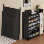 Art Deco Bambusa Rectangle Ink Shoe Rack with 4/7/6 Shelves for 21-30/11-20 Pairs in Drawing Room