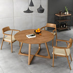 Modern Style Round Solid Wood Dining Set 1/2/4/5 Pieces Dining Set for Dining Areas