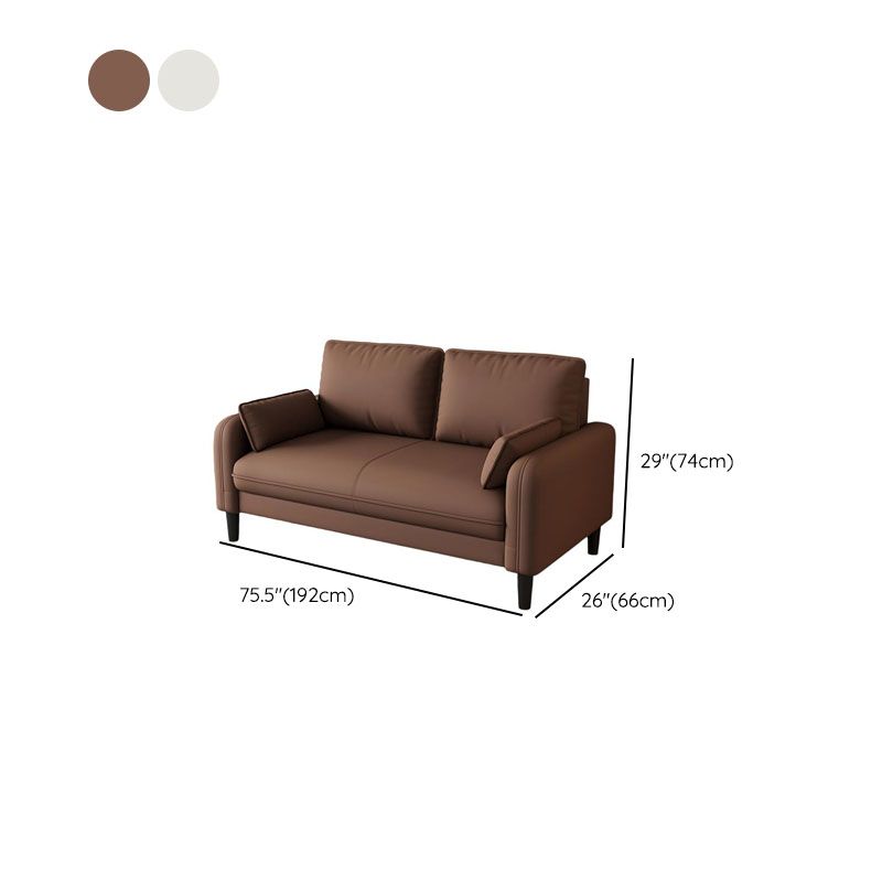 Drawing Room Standard Sofa in Pu Leather with Gray/Mocha/Off-White Armrest