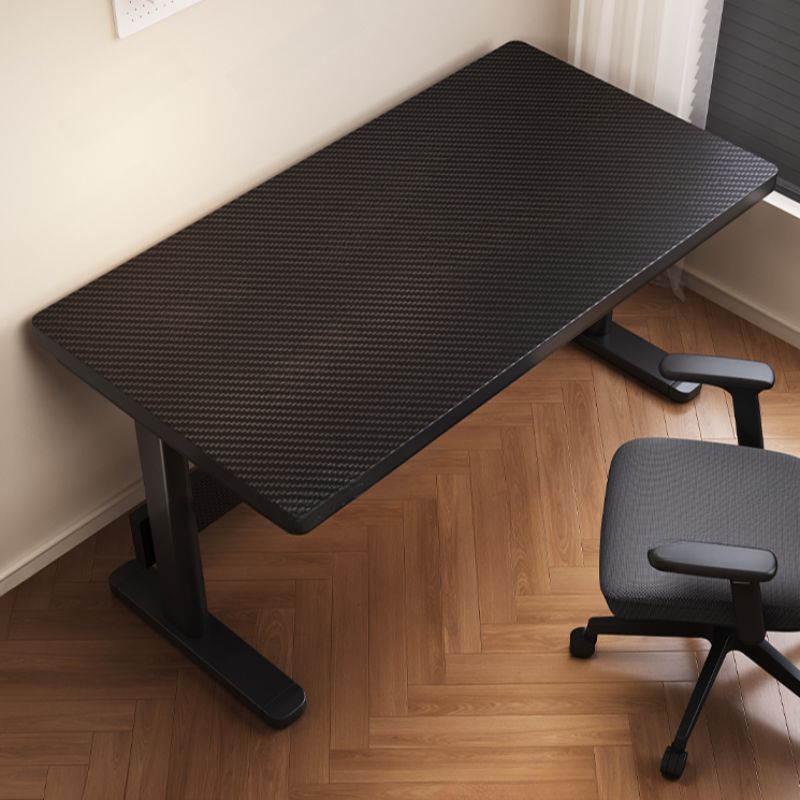 Casual Adjustable Height Standing Desk with Bend-resistant Trestle Base, Manual Height Adjustment, Ink/Chalk/Light Brown Top, Self-supporting