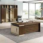 Single Pedestal Pressure Resistant Office Desk with Cpu Storage, Cable Management, Cabinet, 1 Drawer and Exterior Shelf