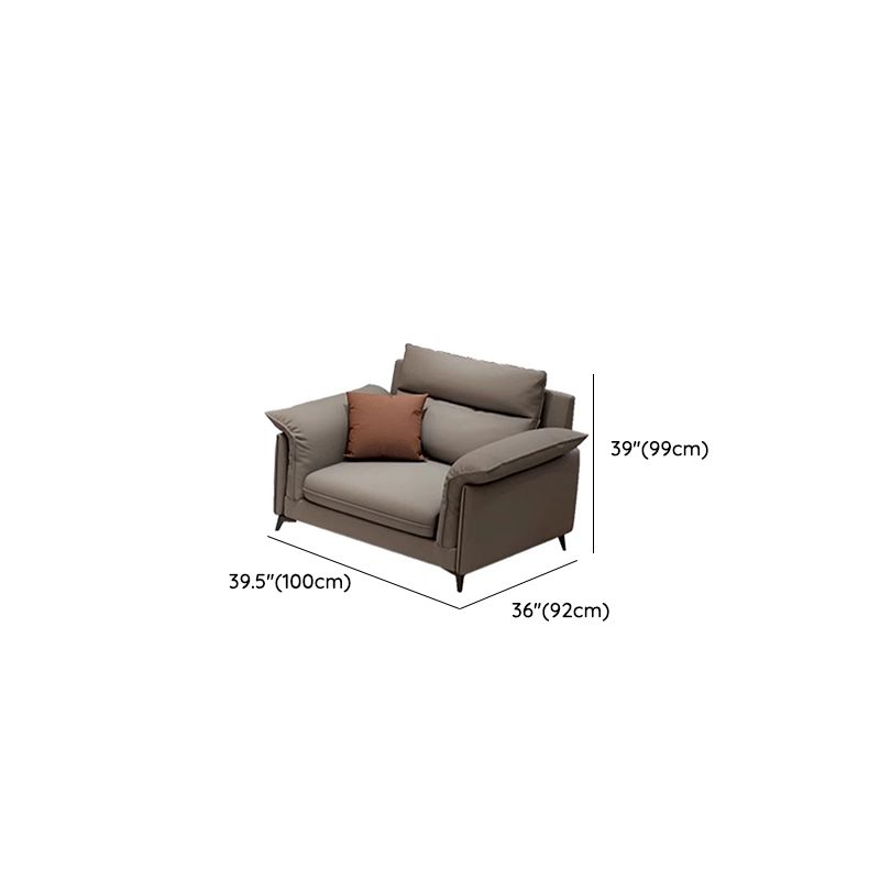 Modern Water Resistant Dove Grey/Chalk Solid Color Sofa Couch/Loveseat/Single Sofa with 4 Pillows/3 Pillows/2 Pillows for 3 Person/4-seater/5 Person