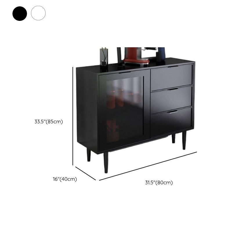 Art Deco Sideboard with 3 Drawers, Standard/Narrow Lumber Countertop, Sliding Doors, and Flexible Shelf