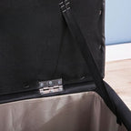 Modern Upholstered Solid Color/Grid Accent Bench Chair with Repository, Padded and Button-tufted