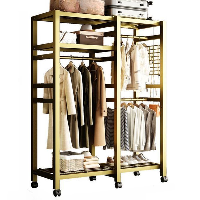 Modern Simple Style Coat Tree with 5/6 Shelves in Stainless Steel