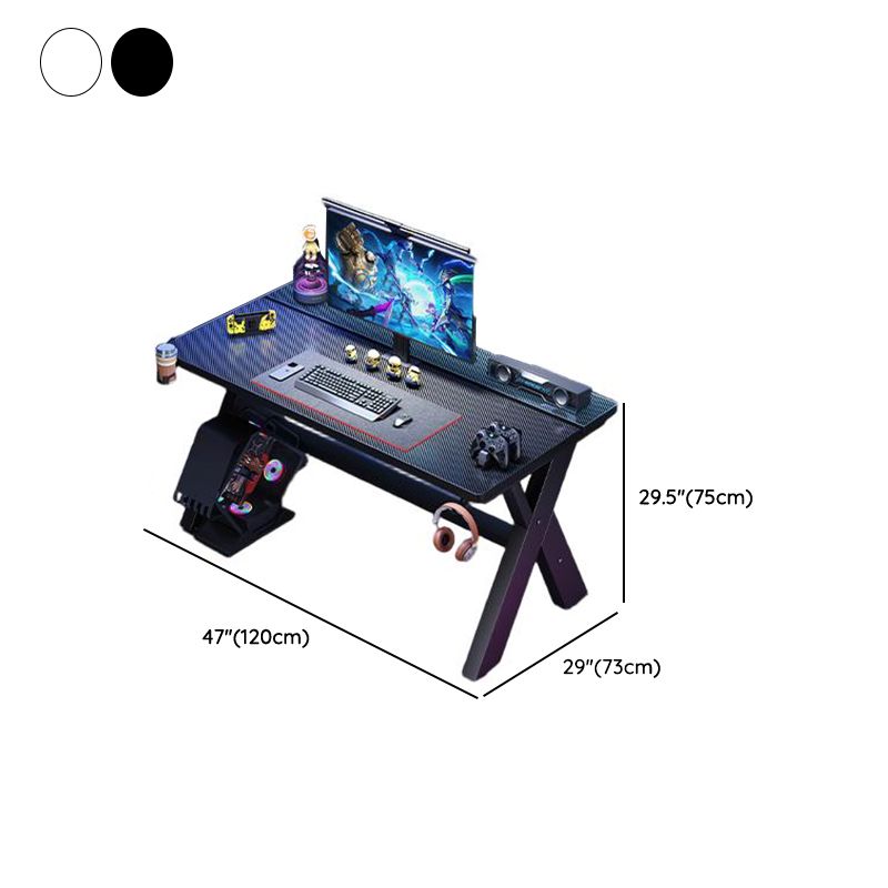 Minimalist Gaming Computer Desk with Distortion-resistant Trestle Base and Independent Structure, Featuring Wire Management and Engineered Wood Top