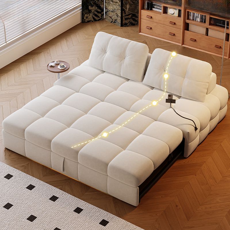 Contemporary Modern Solid Color Mold-resistant Loveseat in Off-White for 2 People