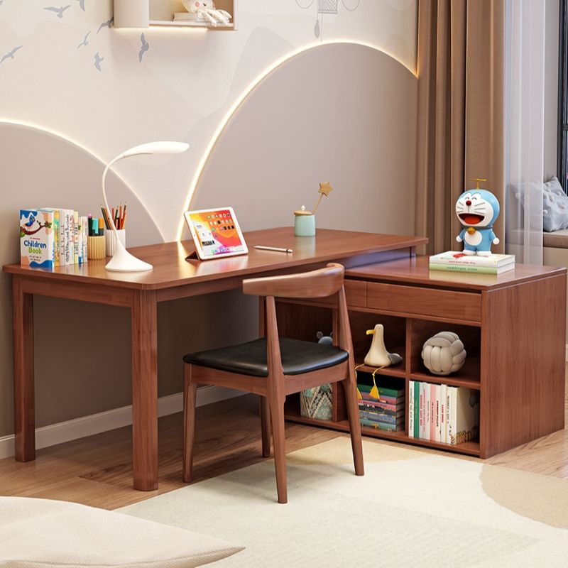 Modern L-Shape Office Computer Desk with Drawers, Exterior Shelf, Reversible Corner, and CPU Stand