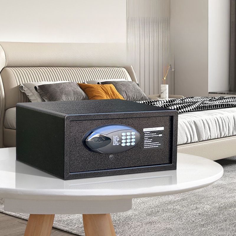 Steel Security Safe with Battery, Tamper Resistant and Lockable, Includes Keys and Interior Lining