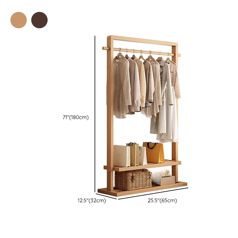 Black/White/Natural Hall Rack with Receptacle, 2 Shelves and 2 Hooks/5 Hooks in a Modern Simple Style