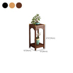 2 Tiers Square Plant Stand Side Table with Solid Wood & Brass Top, 1 Piece Set, 2 Shelves, and Legs