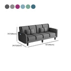 Trendy Solid Color Stain Resistant Standard Sofa/Loveseat in Dark Gray/Cerulean/Light Brown with Arm, Seats 3/2 People, and 2 Pillows