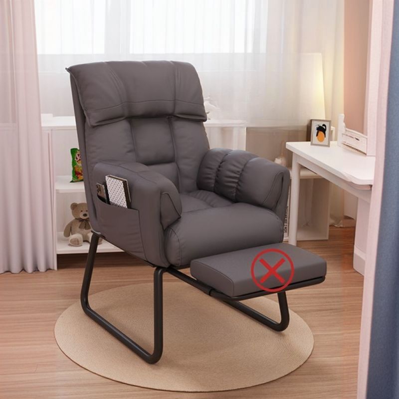 Simple Style Upholstery Office Chairs in Dove Grey/Cream with Armrest, Leg Rest, Ergonomic Design, and Adjustable Back Angle