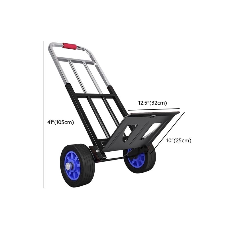 Adult Folding Rolling Cart with Storage Tray, Casters & Handle, Black Metal Frame