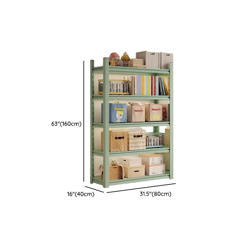 Light Green Minimalist Alloy Shelf with Adjustable Detached Design for General Storage