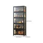Charcoal Simplistic Bambusa Flooring Curio Cabinet with Sealed Cabinet, 2 Shelves/3 Shelves/4 Shelves, 2 Doors/3 Doors/4 Doors