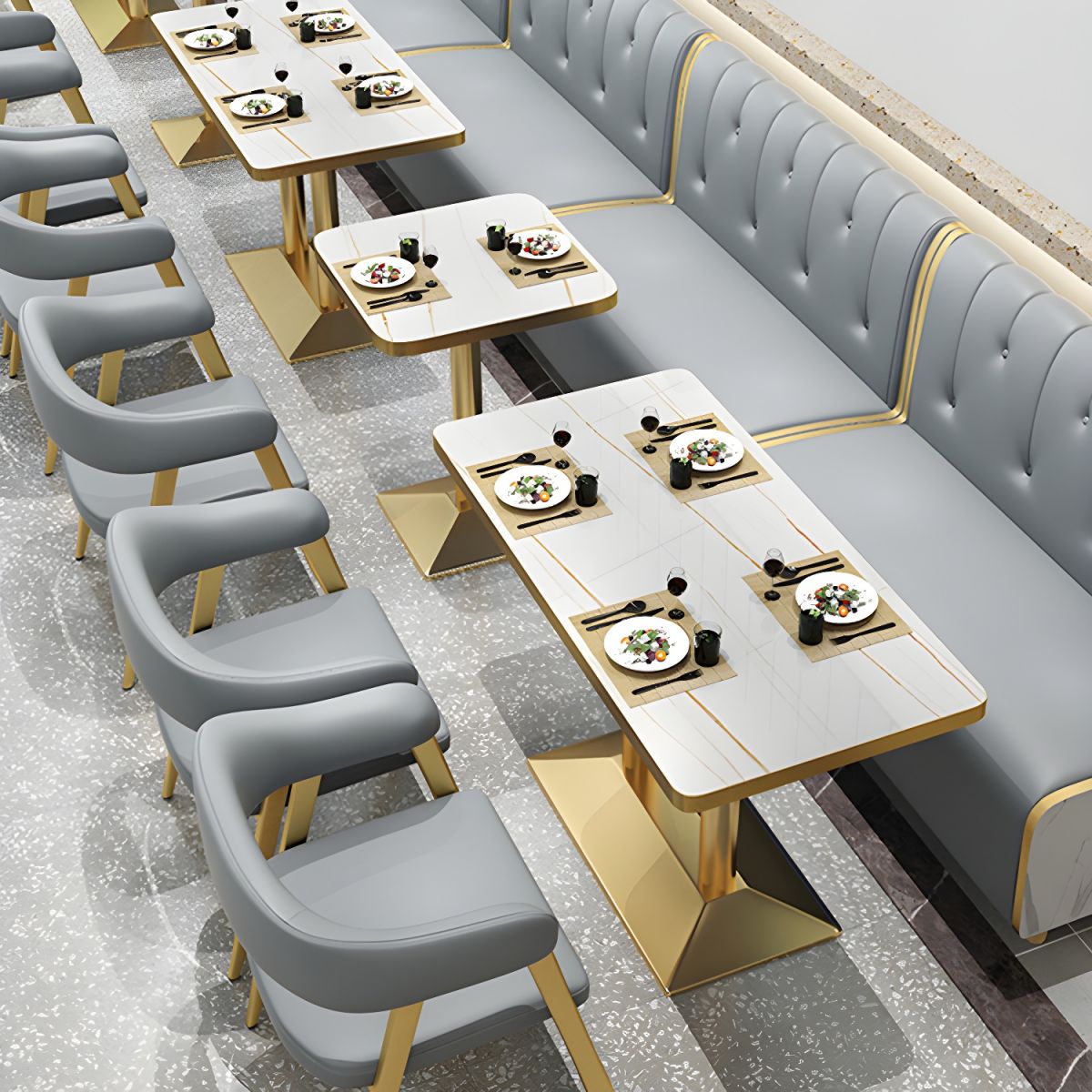 47.27"D x 25.59"W x 33.46"H Contemporary Glam 2-seat Sofa for Restaurant