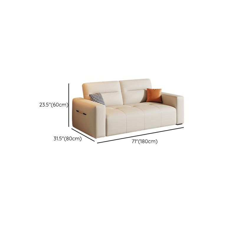 Fade-proofed Standard/Single Sofa in Off-White for Drawing Room with Armrest and 3/1 Pillow