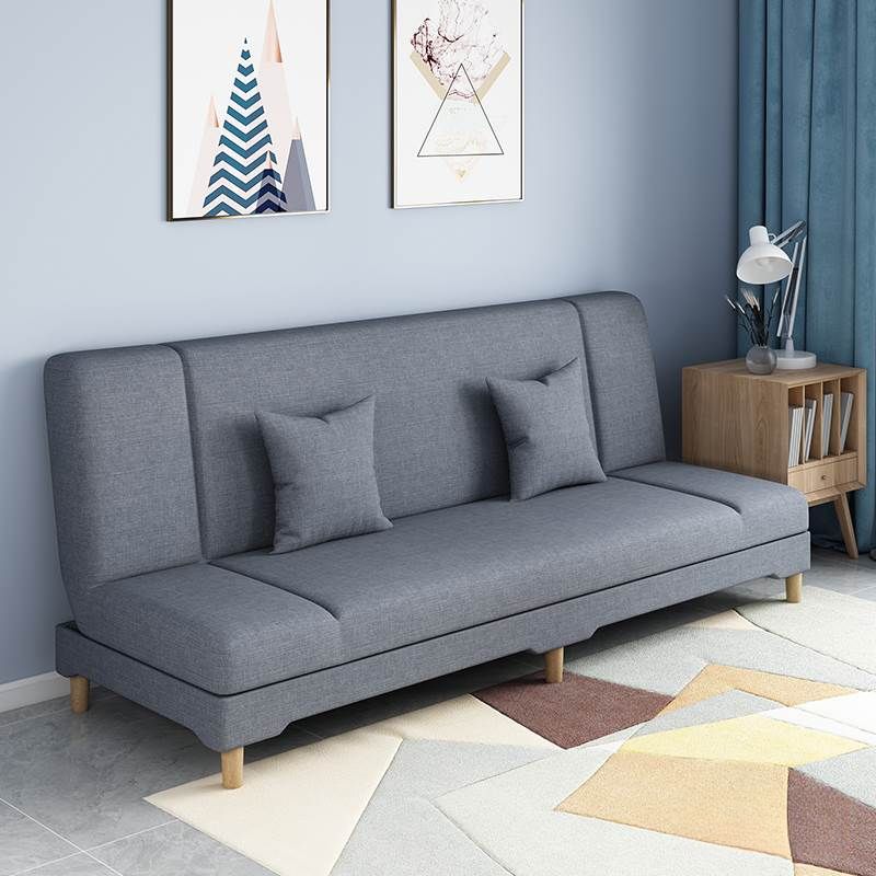 Contemporary Modern Grey/Azure/Emerald Green Sleeper, Solid Color, 3-Seater with 2 Pillows