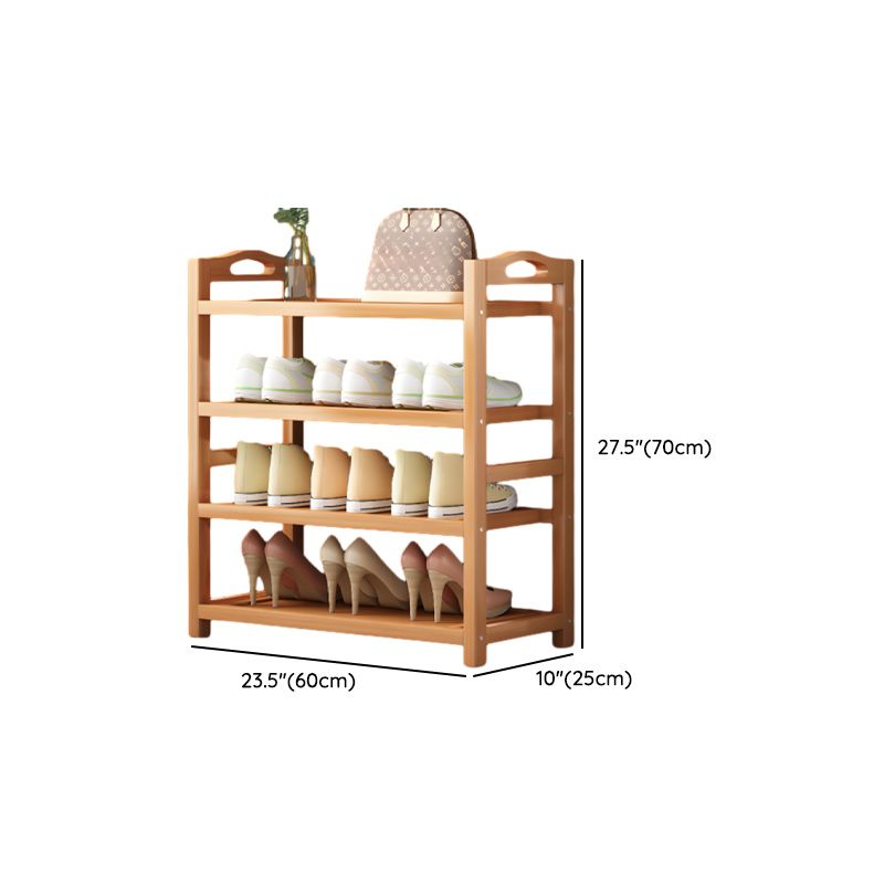 Bambusa Rectangle Nature Shoe Rack with 5/6/3 Shelves, Floor Mounted for 11-30 Pairs in Sitting Room