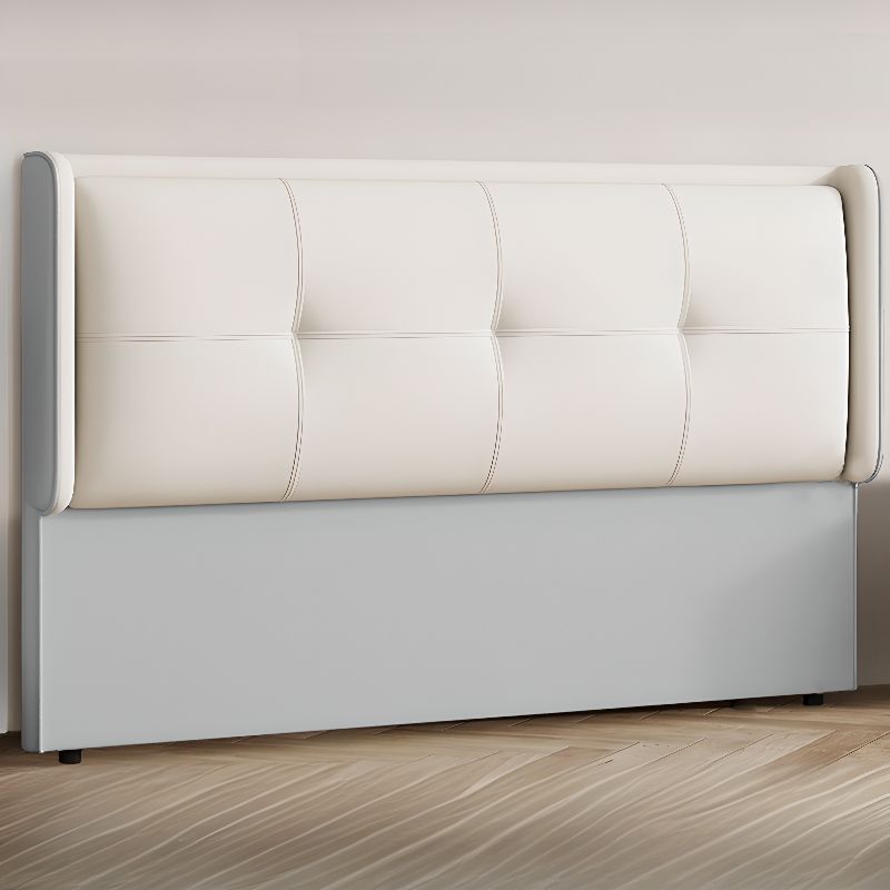 Trendy Panel Headboard with No Distressing, Piled Tufted Rectangle Design for Full/Queen Bed, Sponge Upholstery Fill, Standard Height