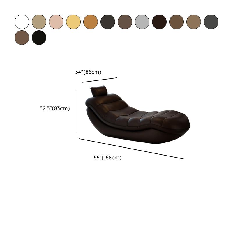 Contemporary Solid Color Reclining Chaise Lounge Indoor with Natural Wood and Ergonomic Padded Design